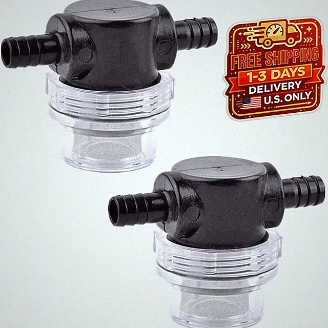 1/2 Inch RV Water Pump Filter Twist-On Pipe Strainer for 12V DC Camper Marine 2P