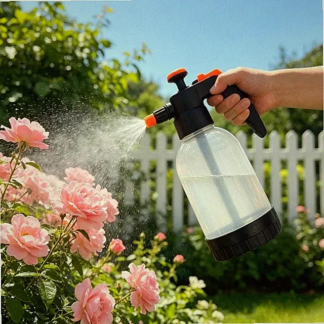 1.2l Car Wash Spray Bottle Handheld Pressure Sprayer Garden Lawn Cleaning Tool