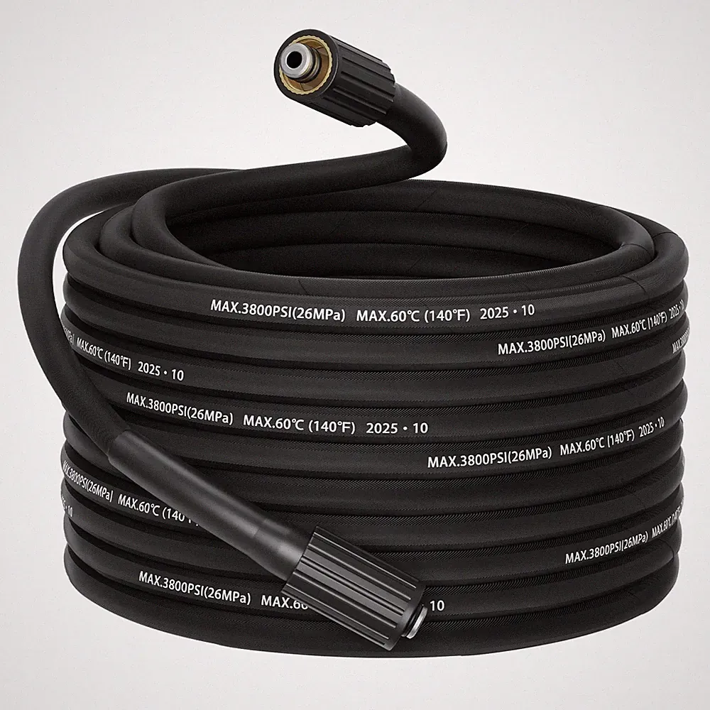 1/4" 50ft Stainless Pressure Washer Hose 3800 PSI M22 14/15mm for Ryobi