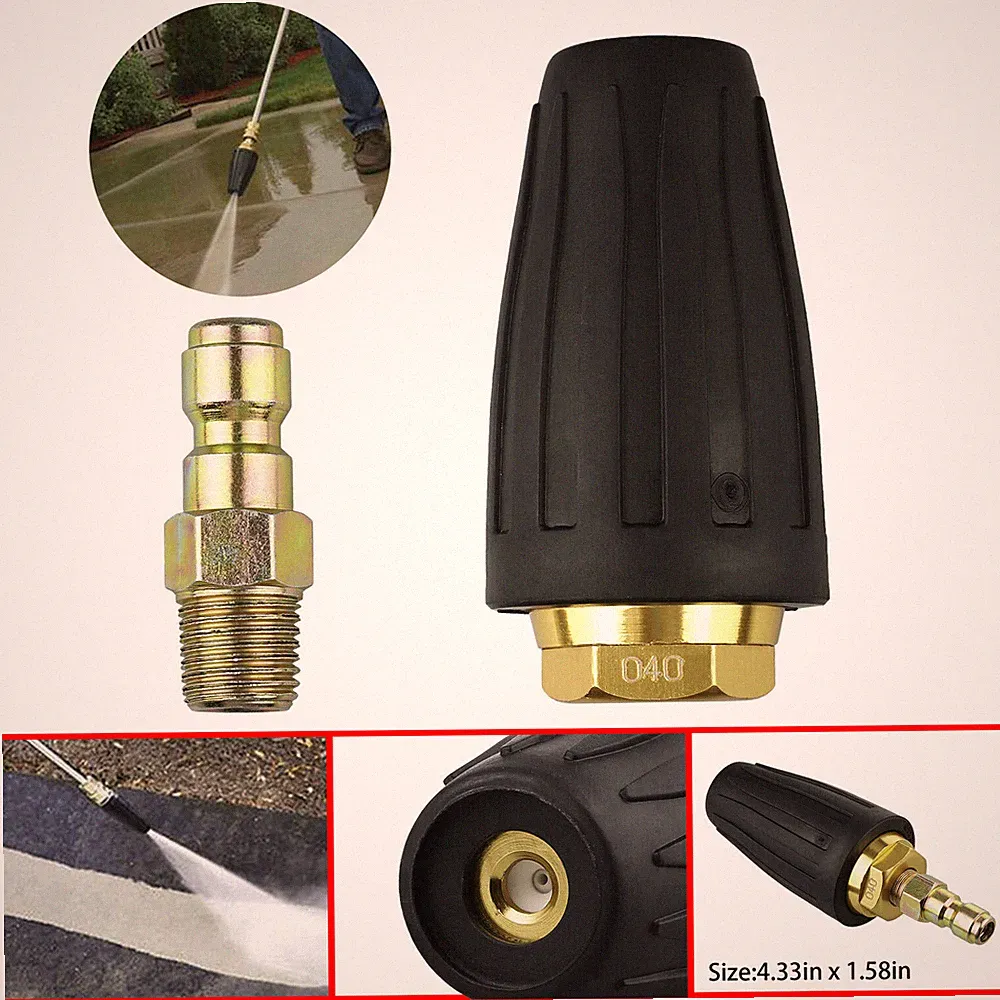 1/4" High Pressure Pressure Washer 3000 PSI Turbo Spray Nozzle Rotating 4.0 GPM