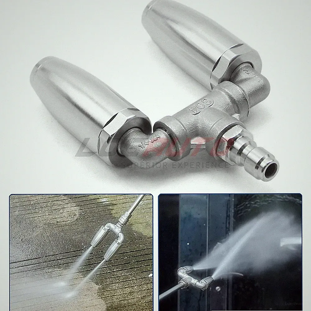 1/4" High Pressure Washer 360° Rotating Dual Turbo Nozzle Twin Spray Tip 3625PSI