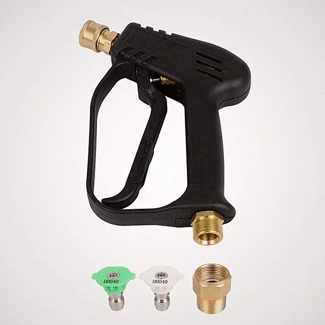 1/4" High Pressure Washer Gun 4000 PSI Car Wash Foam Spray Short Wand w/ Nozzle