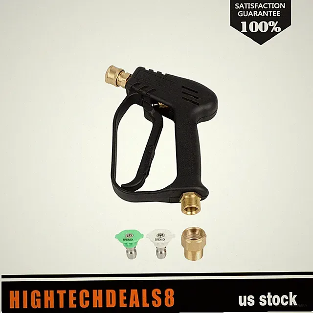 1/4" High Pressure Washer Gun 4000 PSI Car Wash Foam Spray Short Wand w/ Nozzle