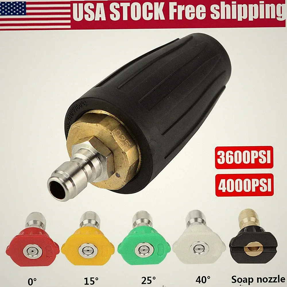 1/4" High Pressure Washer Rotating Turbo Nozzle Spray Tip 2.5-4 GPM 4000PSI US