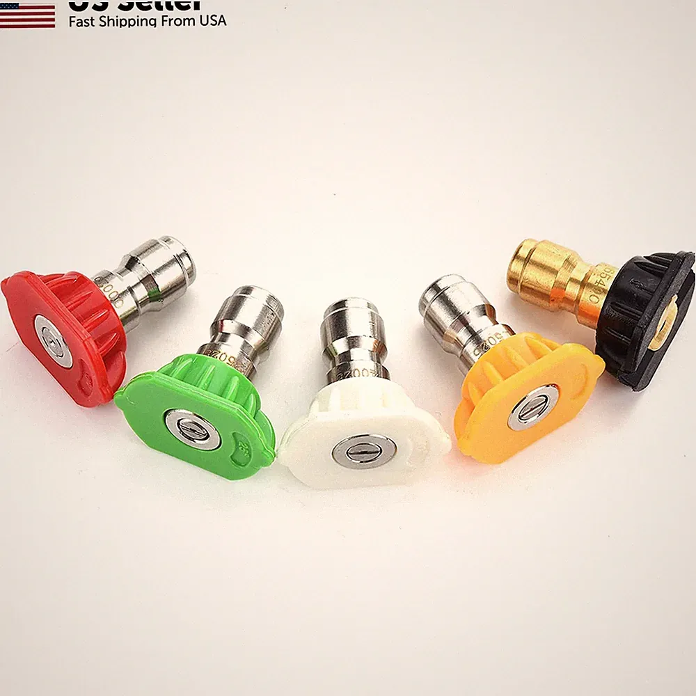 1/4-Inch 2.5 GPM Multi-Degree Pressure Washer Nozzle Tips Set USA