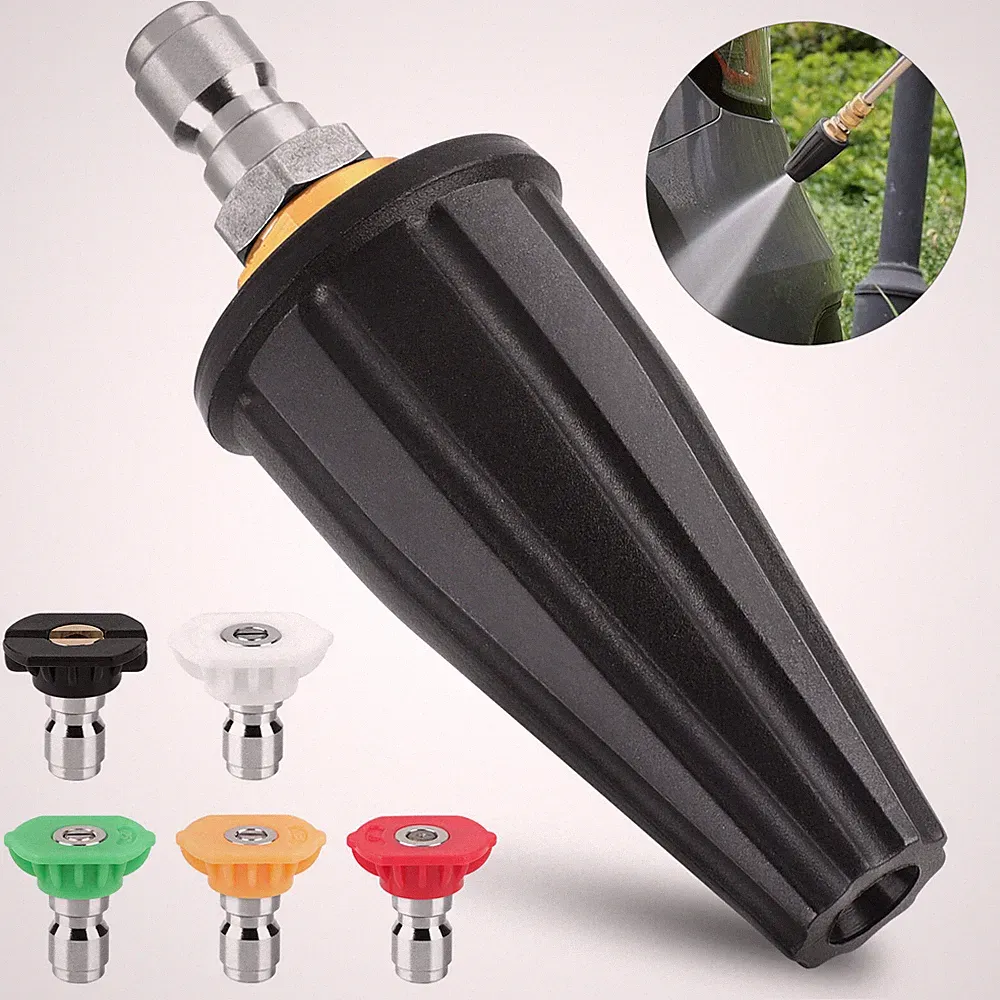 1/4 inch High Pressure Washer Rotating Turbo Nozzle 4.0GPM 4000PSI w/5 Spray Tip