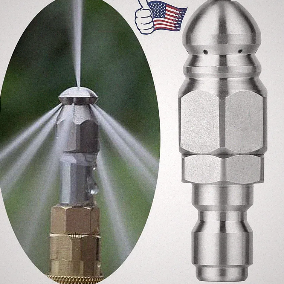 1/4'' Male Pressure Washer Drain Sewer Cleaning Pipe Jetter Rotating Nozzle USA