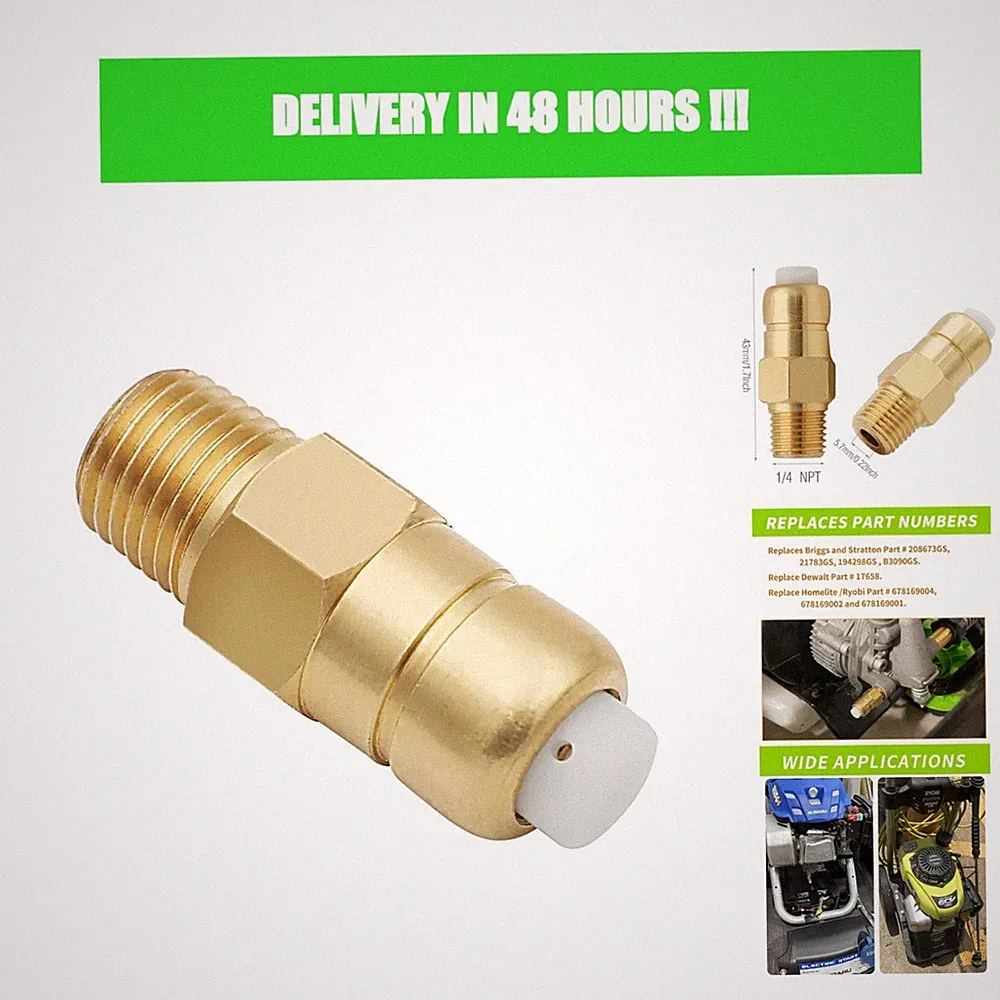 1/4" NPT Thermal Release Valve for Pressure Washer Pump, Brass, 200 PSI