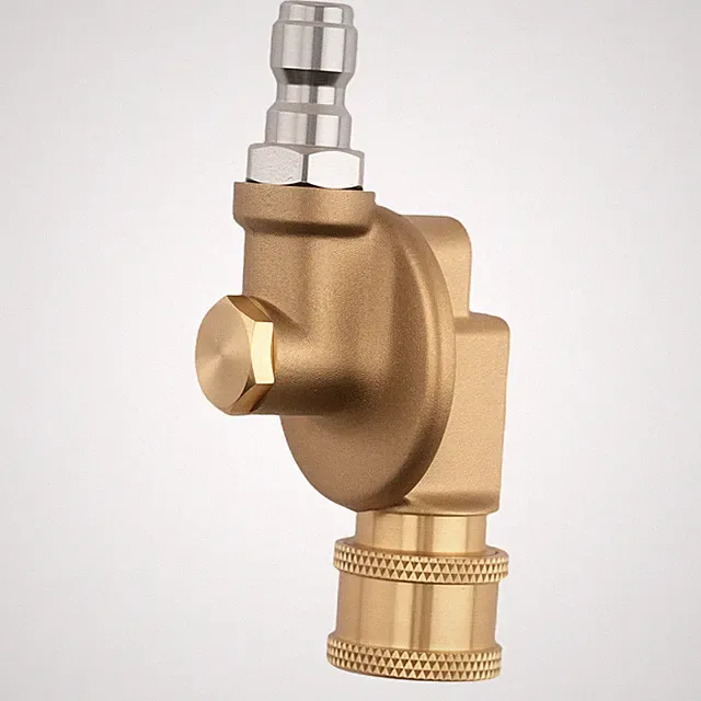 1/4" Pivoting Pressure Washer Adapter Coupler 7 Angle 240° Quick Connect Brass