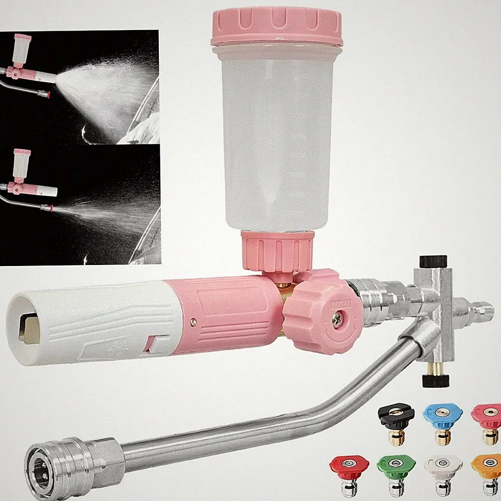 1/4” Pressure Washer Foam Cannon with Dual Connector Double Tip Attachment NEW