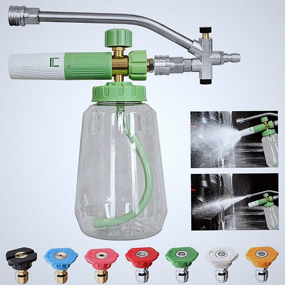 1/4” Pressure Washer Foam Cannon with Dual-Connector Double Tip Attachment USA