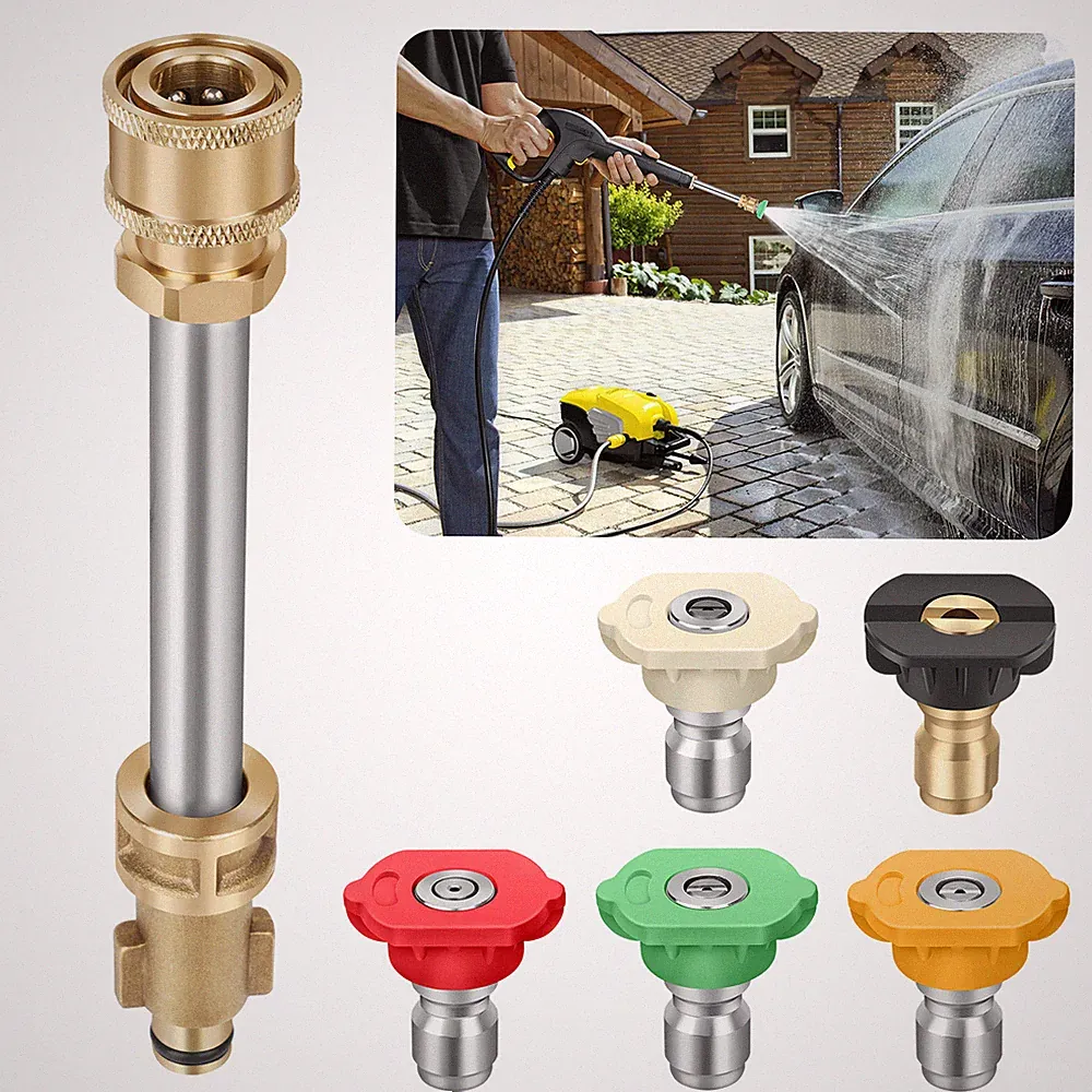 1/4'' Pressure Washer Gun Adapter Replacement Ryobi Portland Husky 5 Nozzles