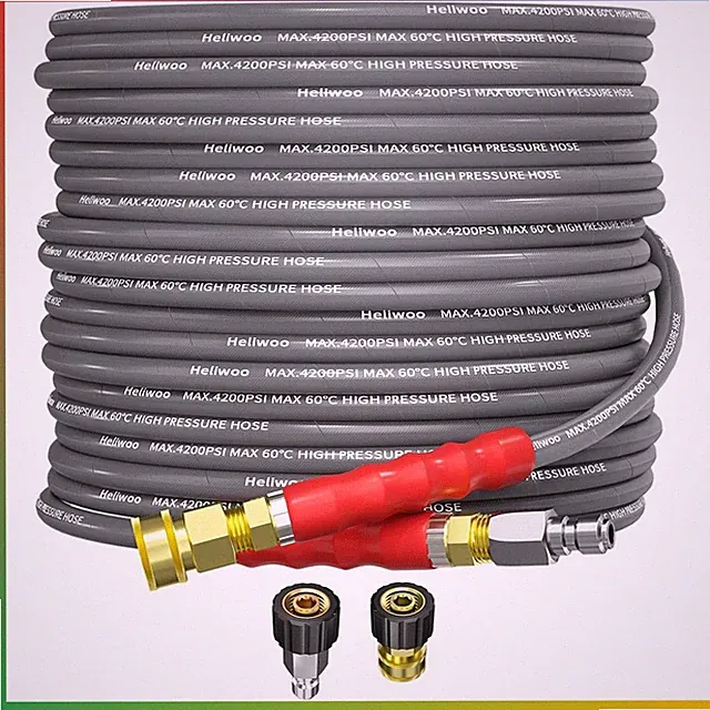 1/4’’ Pressure Washer Hose 50FT, Steel Wire Biaided Hose 4200PSI
