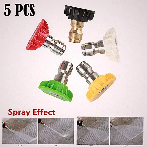 1/4" Pressure Washer Spray Tips Nozzles High Power Kit Quick Connect Set of 5Pcs