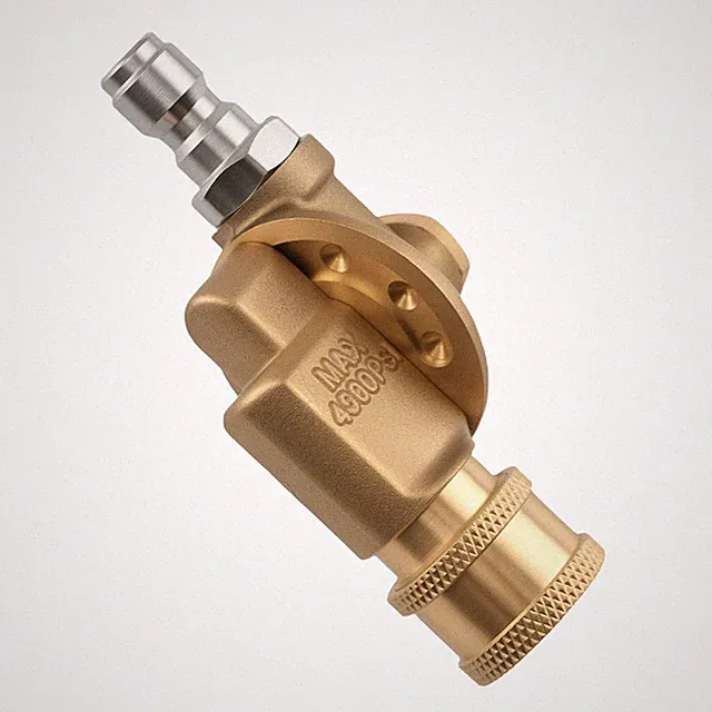1/4" QC Pressure Washer Pivoting Adapter Coupler Brass Steel 4500PSI 7 Angle