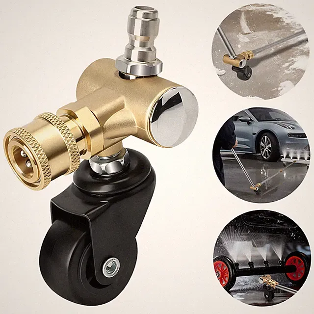 1/4" Quick Connect 4000 PSI Pressure Washer Undercarriage Cleaner Swivel Wheel