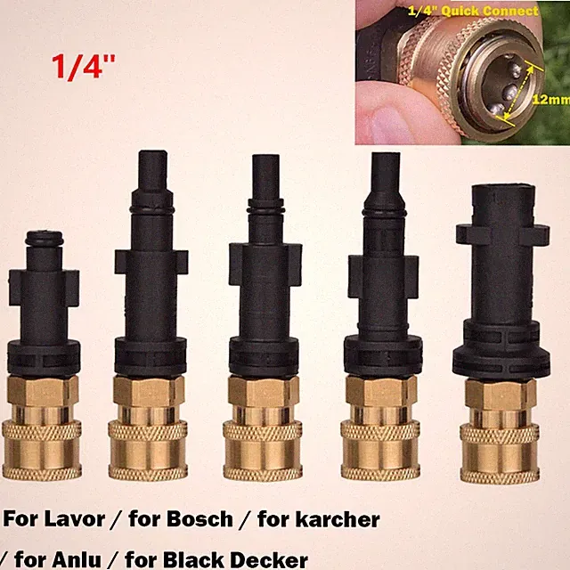 1/4'' Quick Hose Adapter Connector Foam Nozzle High Pressure Washer