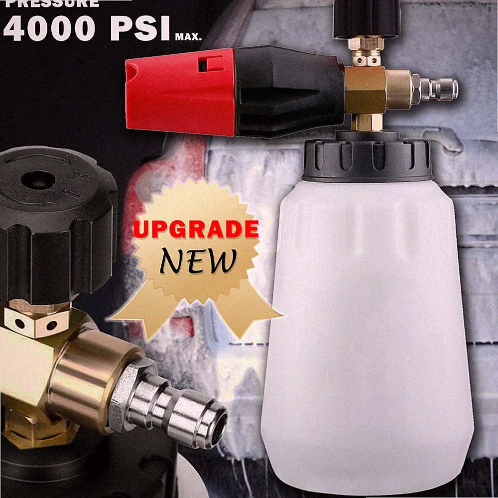1/4" Snow Foam Cannon Gun Car Wash Soap Lance Sprayer Pressure Washer Bottle