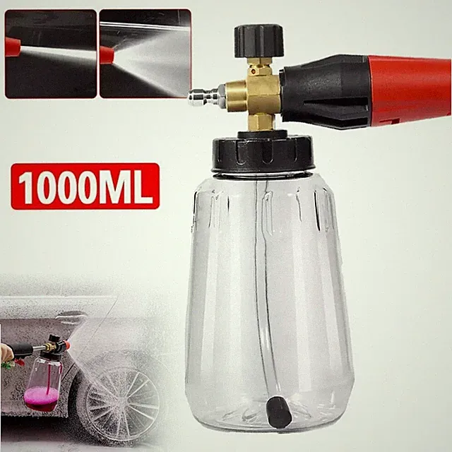 1/4" Snow Foam Cannon Pressure Washer Gun Car Wash Soap Lance Spray Jet Bottle