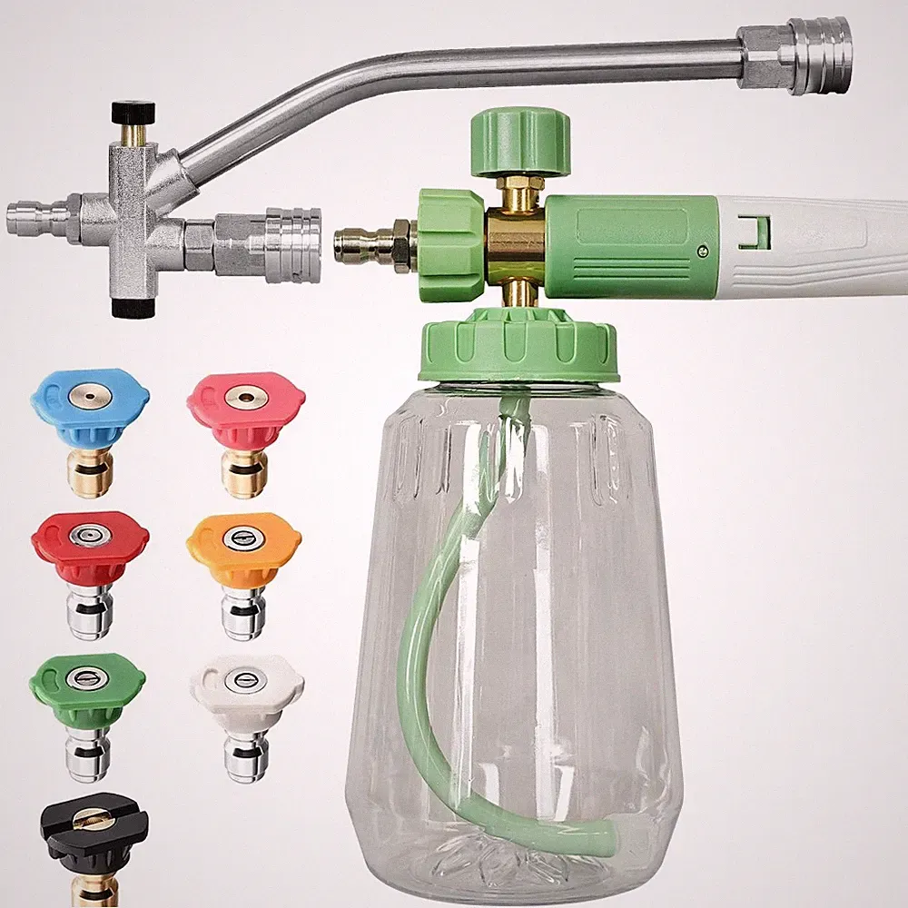 1/4" Snow Foam Pressure Washer Gun Car Wash Soap Lance Cannon Spray Bottle NEW