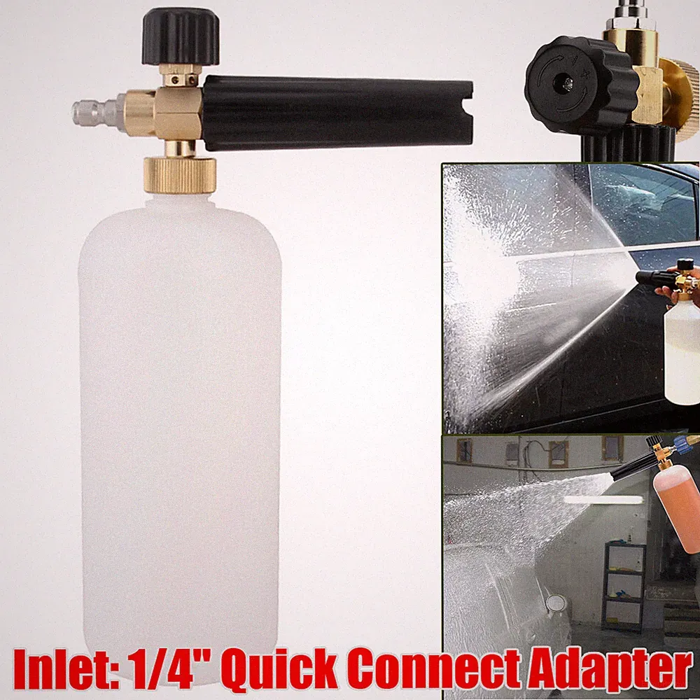 1/4" Snow Foam Pressure Washer Gun Car Wash Soap Lance Cannon Spray Jet Bottle