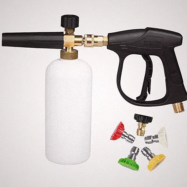 1/4"Snow Foam Pressure Washer Gun Car Wash Soap Lance Cannon Spray Jet Bottle 1L