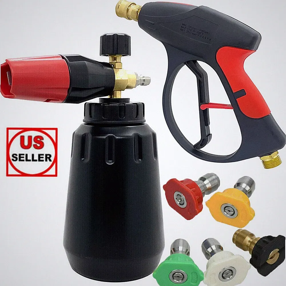 1/4" Snow Foam Pressure Washer Gun Soap Lance Cannon Spray Jet Bottle Car Washer