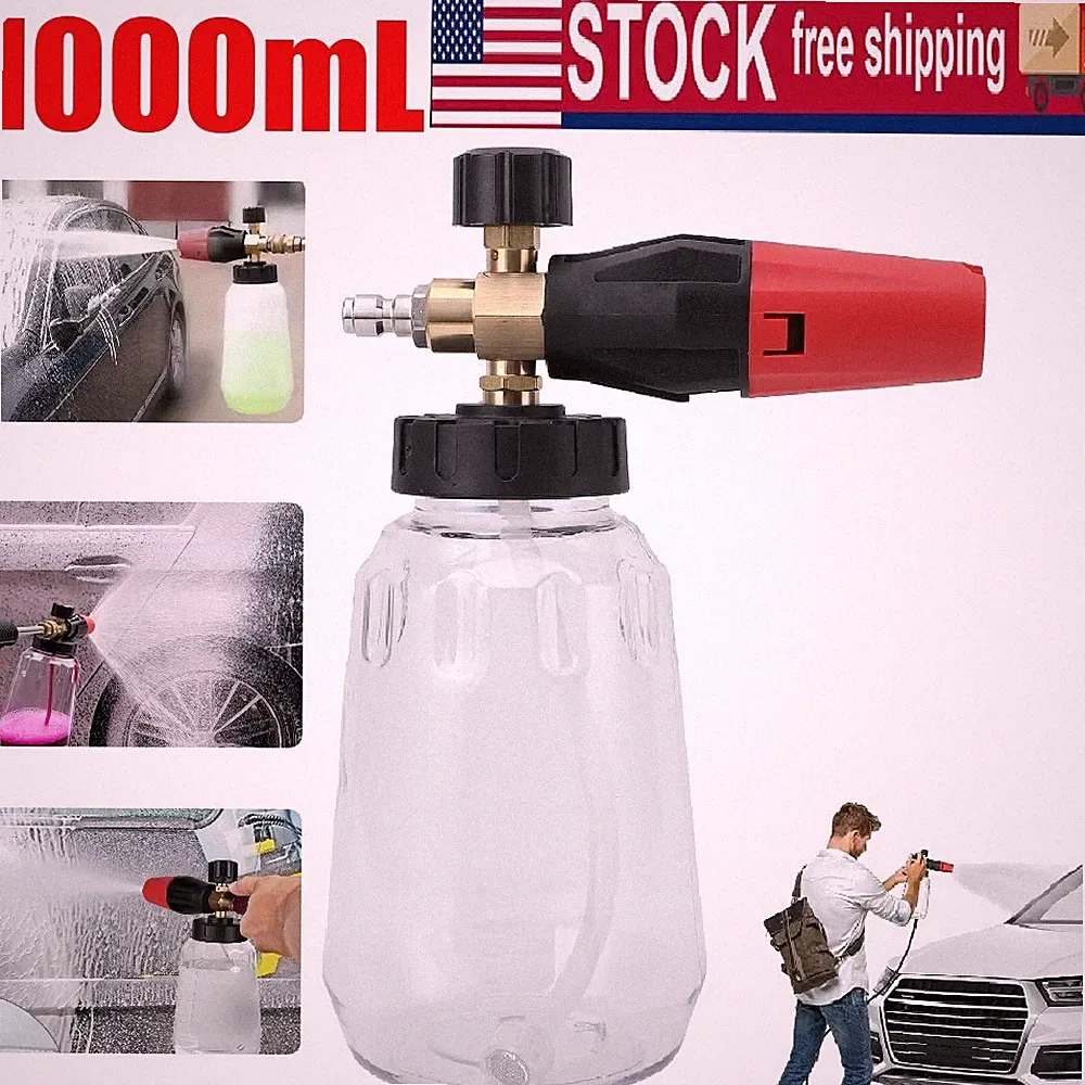 1/4" Snow Foam Washer Gun Car Wash Soap Lance Cannon Spray Pressure Jet Bottle