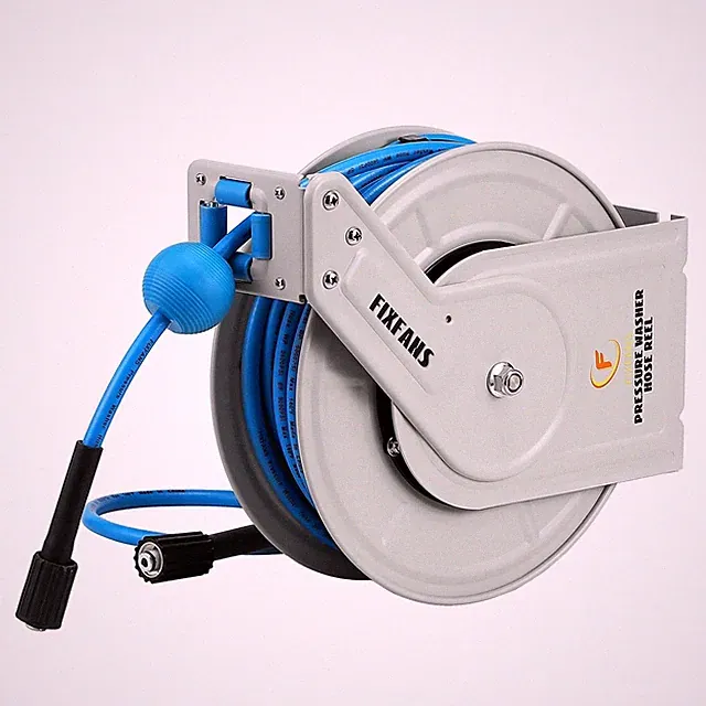 1/4" x 60ft Retractable Pressure Washer Hose Reel Power