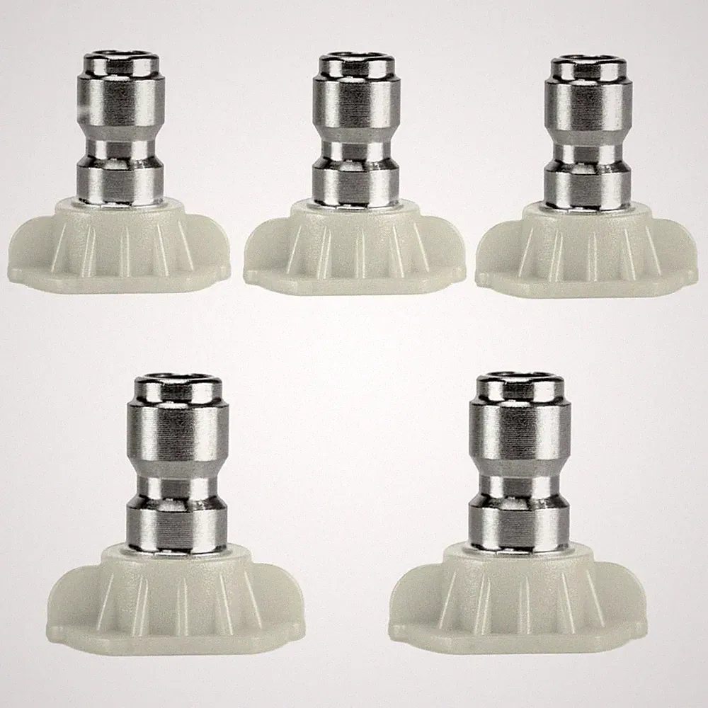 1-5 Power Pressure Washer Spray Nozzle Tips 1/4 Quick Connection White 40 Degree