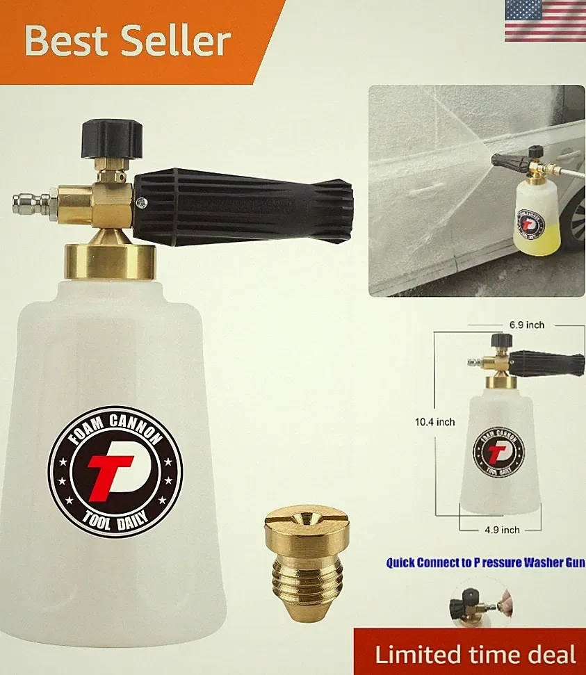 1.5L Pressure Washer Foam Cannon with 1.1mm Nozzle for Ultimate Cleaning Power