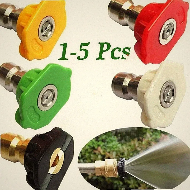 1-5Pcs Pressure Washer Spray Tips Nozzles High Power Kit Quick Connect 1/4" Set