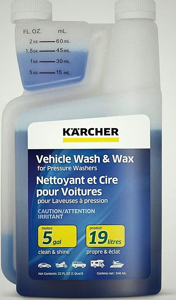 1 Quart Pressure Washer Vehicle Detergent and Wax - Power Washer Soap for Cars