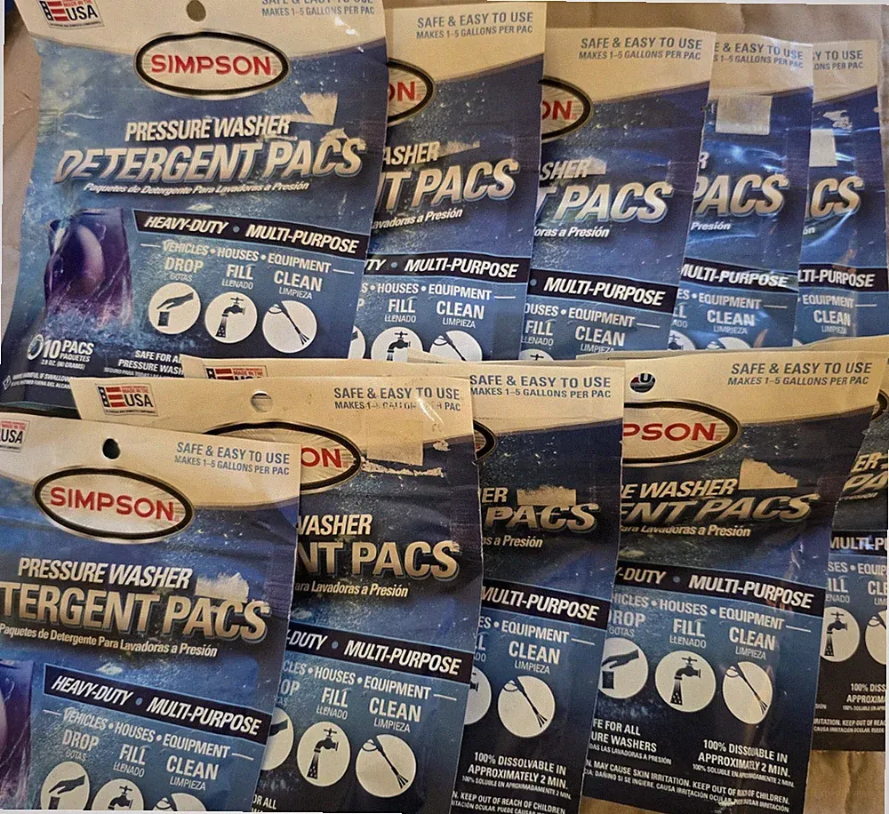 10 Packs of Simpson Pressure Washer Detergent Packs (10 pods in each)