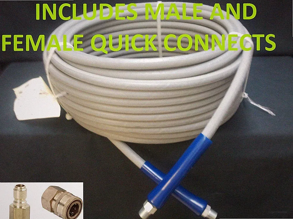 100' ft 3/8" Gray Non-Marking 4000psi Pressure Washer Hose - FREE SHIPPING