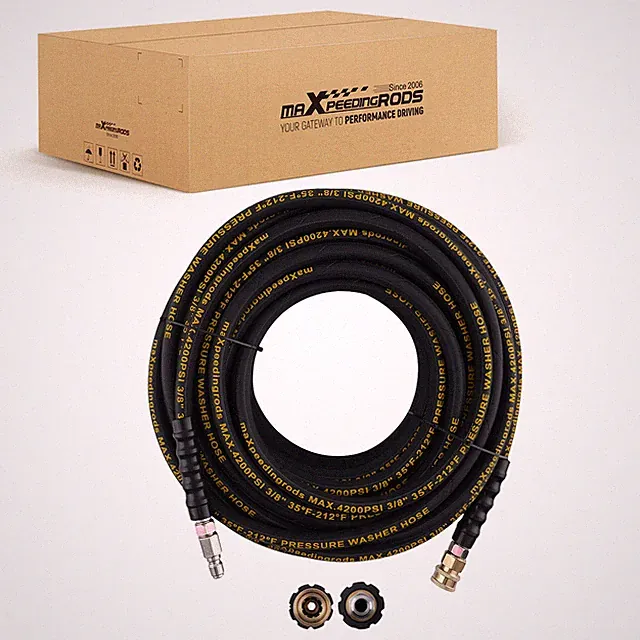 100 ft 3/8" Pressure Washer Extension Hose 4200PSI Steel Wire Braided w/ Coupler