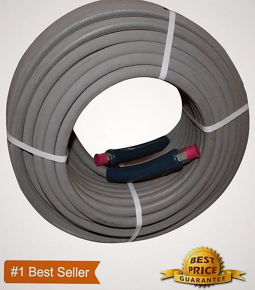 100 ft 3/8" Pressure Washer Hose Gray Non-Marking 4000psi 275 Degrees