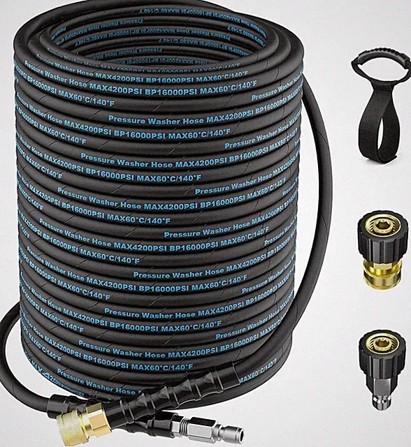 100 Ft Pressure Washer Hose with Quick Connector, Kink Resistant, 4200PSI
