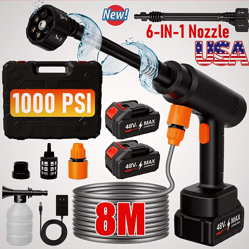 1000PSI Pressure Washer Nozzle 48V Portable Electric Power Washer Water Sprayer