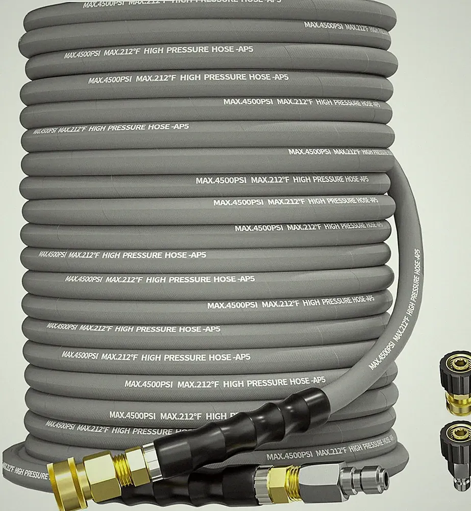 100FT 3/8" Pressure Washer Hose 4500PSI Wire Braided Kink Resistant Power Hose