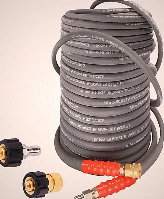 100FT 3/8'' Pressure Washer Hose, 4800 PSI, Kink Proof, Hot/Cold Water