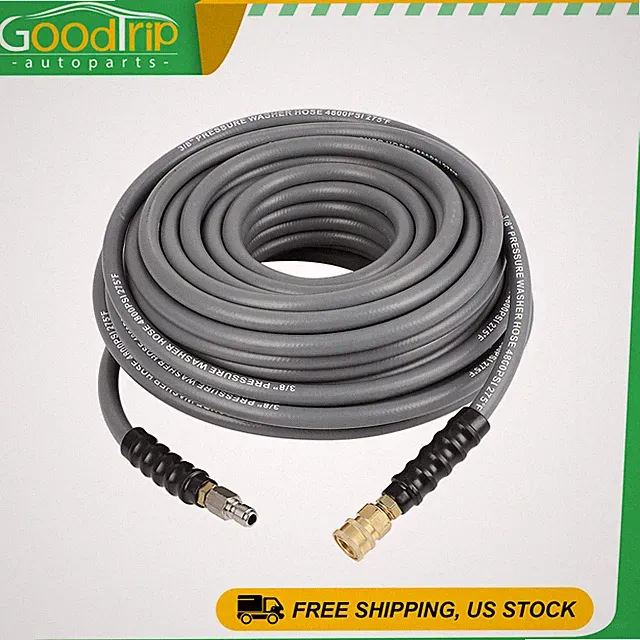 100FT 4200 PSI Couplers 3/8" Connect High Pressure Washer Hose Gray