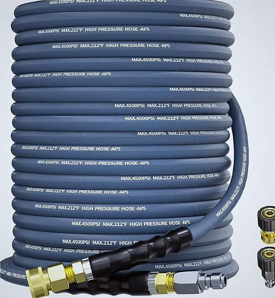 100FT 4500PSI Pressure Washer Hose 3/8" Wire Braided Kink Resistant Power Hose