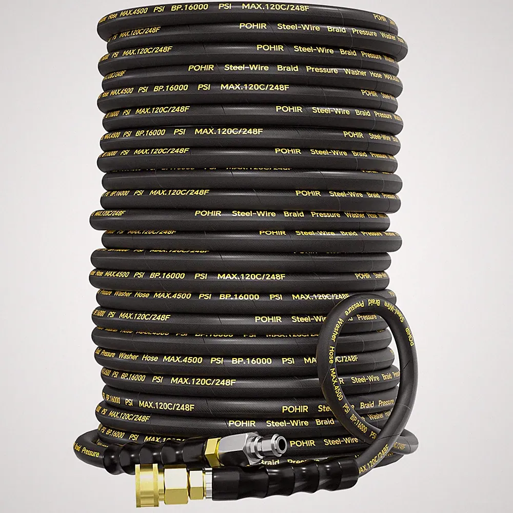 100ft 4500PSI Pressure Washer Hose Steel Wire Braided 3/8in Swivel 5/16in ID