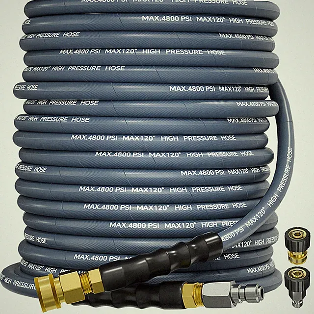 100FT 4800PSI 3/8" Pressure Washer Hose Kink Resistant Power Hose Quick Connect