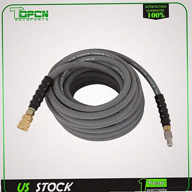 100ft 4800PSI High Pressure Power Washer Hose-3/8" Quick Connect Gray W/Couplers