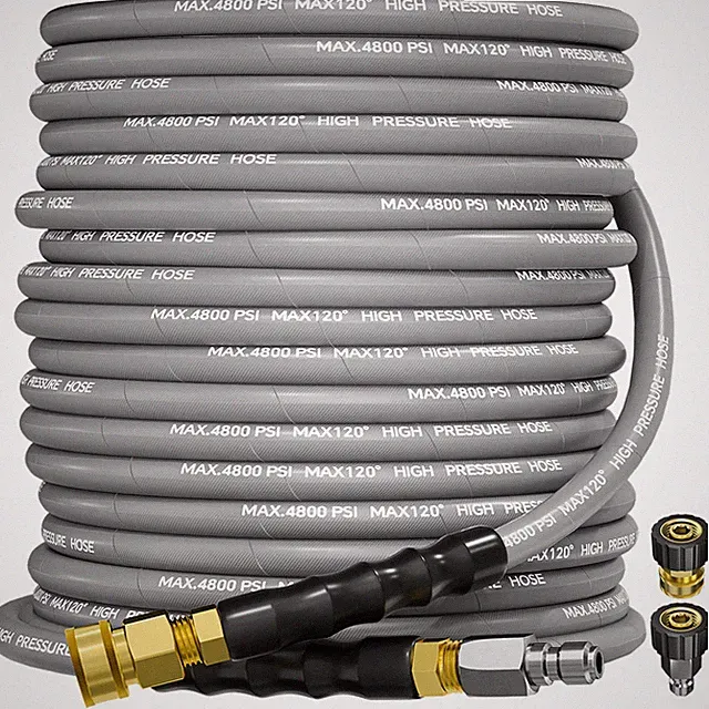 100FT 4800PSI Pressure Washer Hose 3/8" Braided Kink Resistant Power Wire Hose