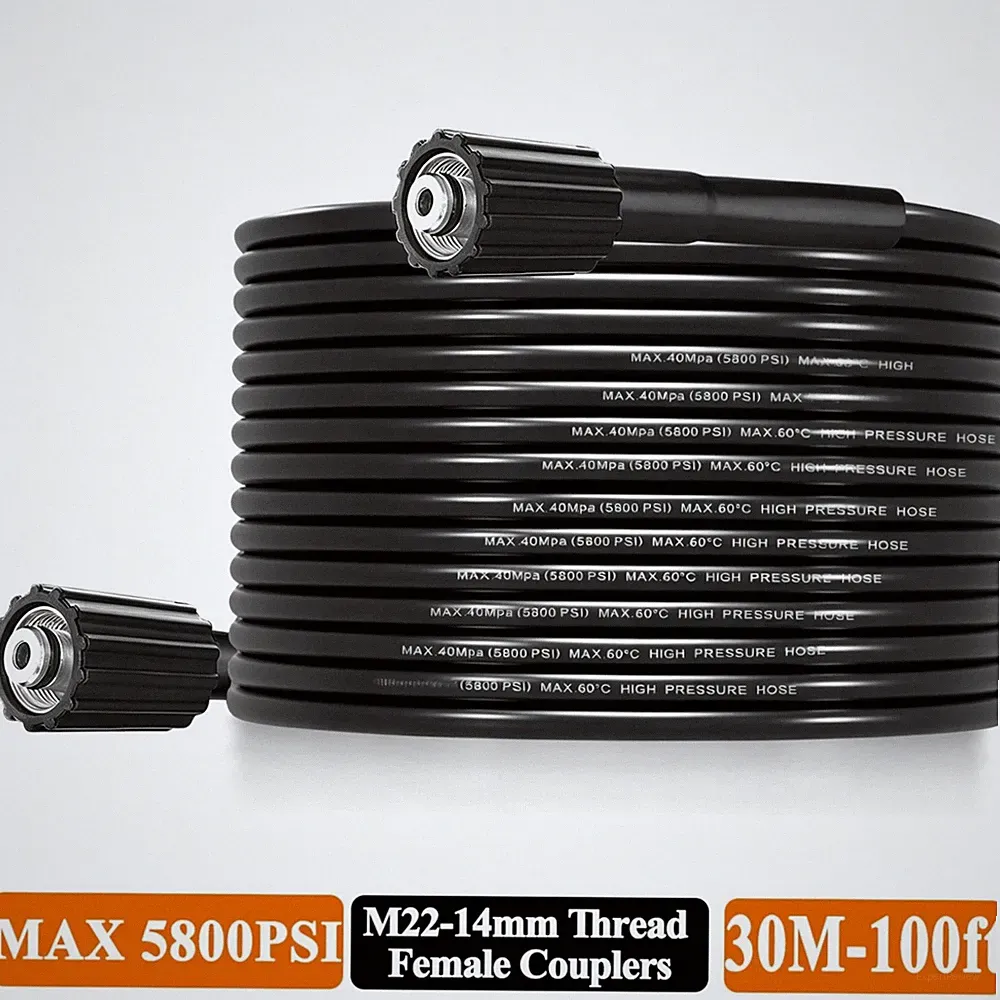 100FT 5800PSI Replacement High Pressure Power Washer Hose -3/8" Quick Connect US