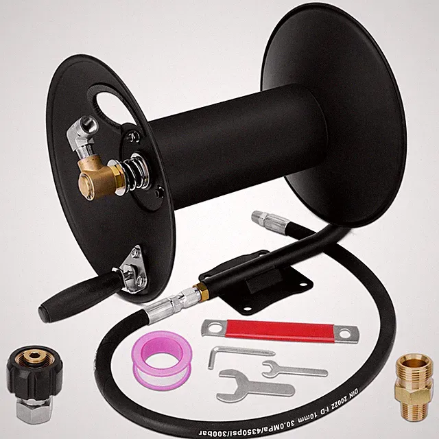 100FT High Pressure Hose Reel with Hand Crank Pressure Washer Hose Reel 3/8"