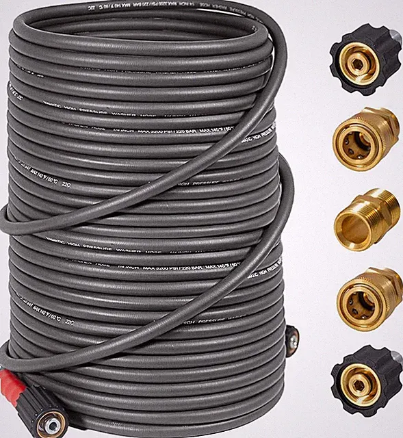100FT Kink Resistant Pressure Washer Hose with Quick Connect Adapters
